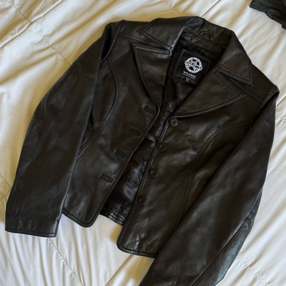 Wilson Vintage Black Leather Jacket (S)